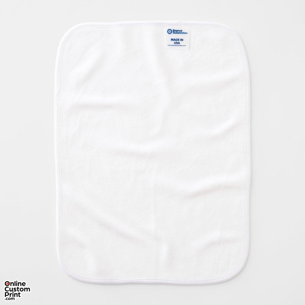 CREATE-YOUR-OWN Custom upload your design 1 side Baby Burp Cloth (back not printed)