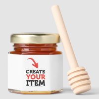 CREATE-YOUR-OWN DIY Custom upload your design Honey Jar Favors (Front)