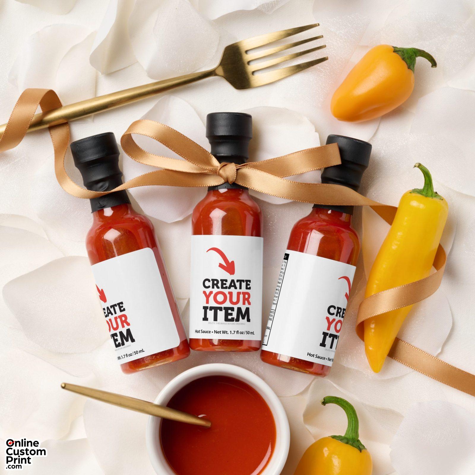 CREATE-YOUR-OWN DIY Custom upload your design Hot Sauces