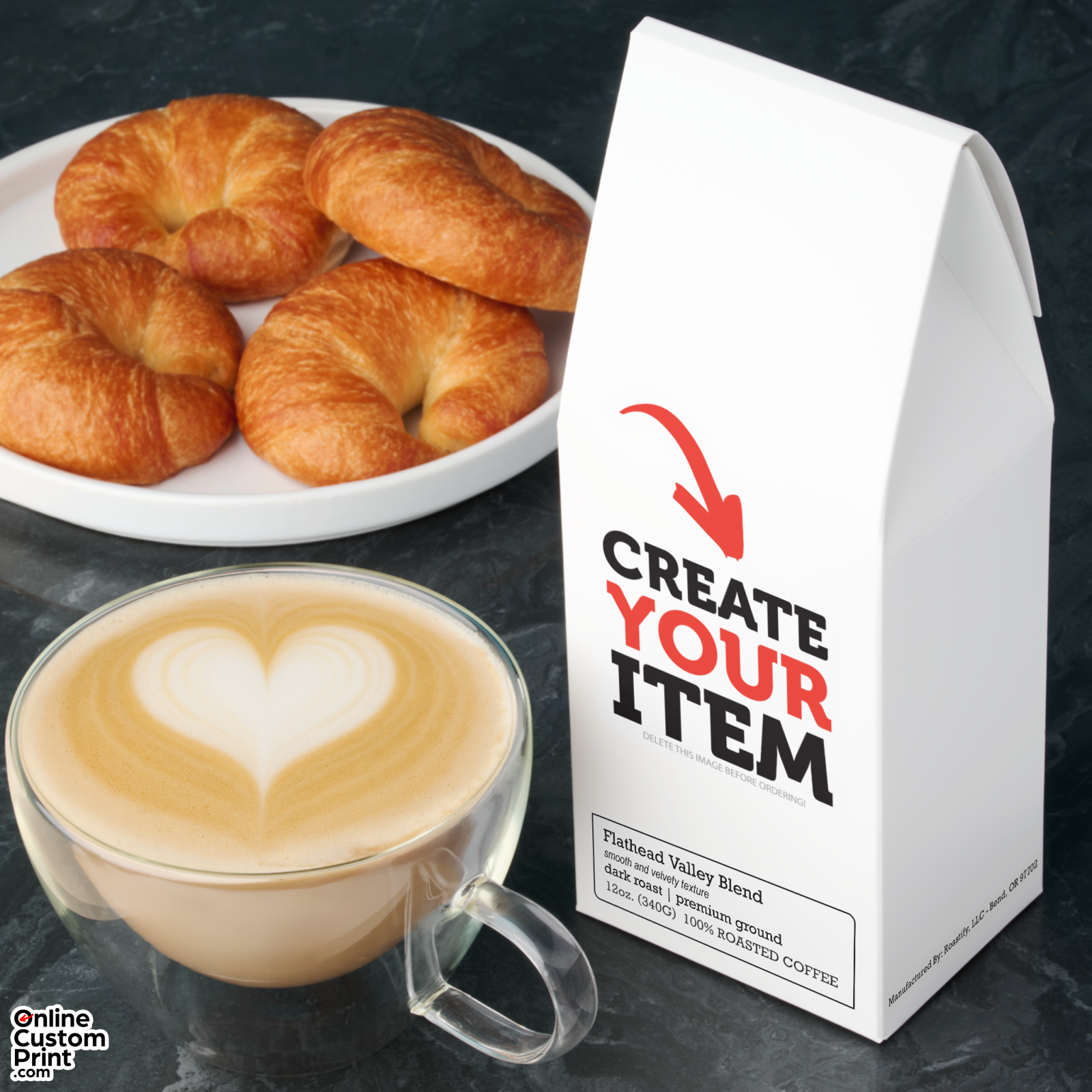 CREATE-YOUR-OWN DIY Custom upload your design Roasted Coffee (Breakfast)