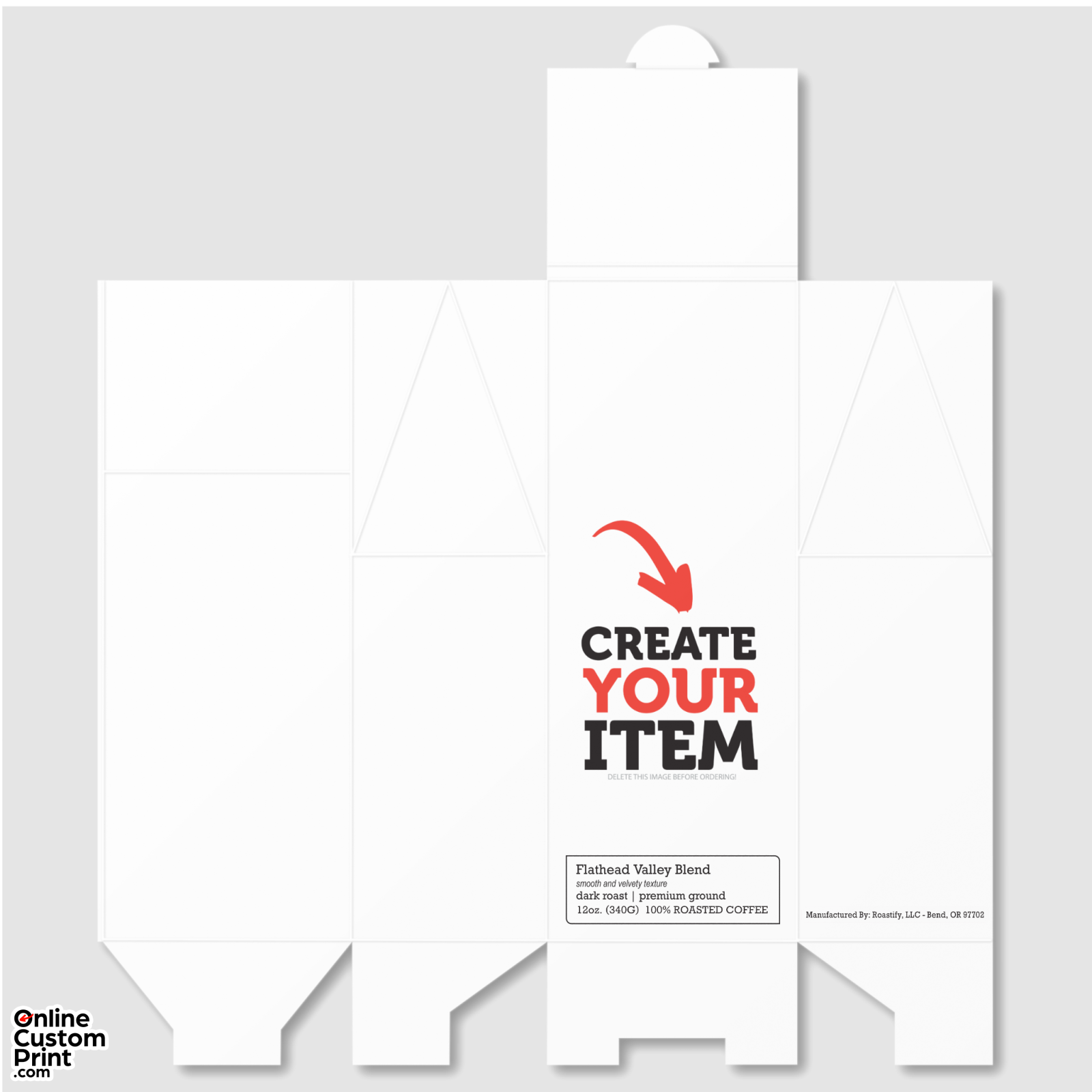 CREATE-YOUR-OWN DIY Custom upload your design Roasted Coffee (Unfolded)